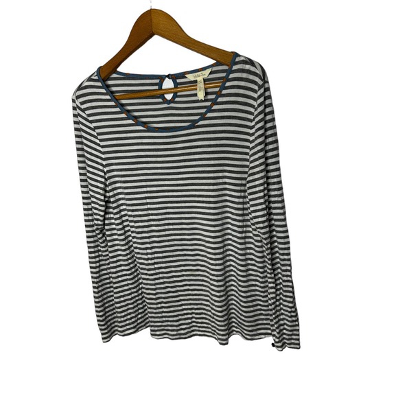 Matilda Jane Size Small Grey & White Striped LS Shirt 24622T womens tunic knit - Picture 1 of 3